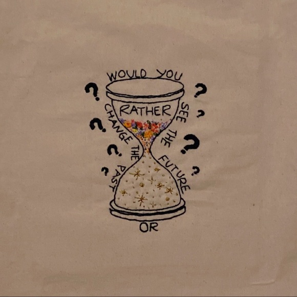 Hourglass Embroidery Tote Bag - Picture 2 of 2